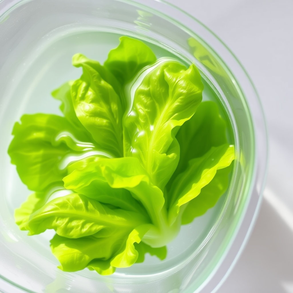 투명한 용기에 담긴 상추