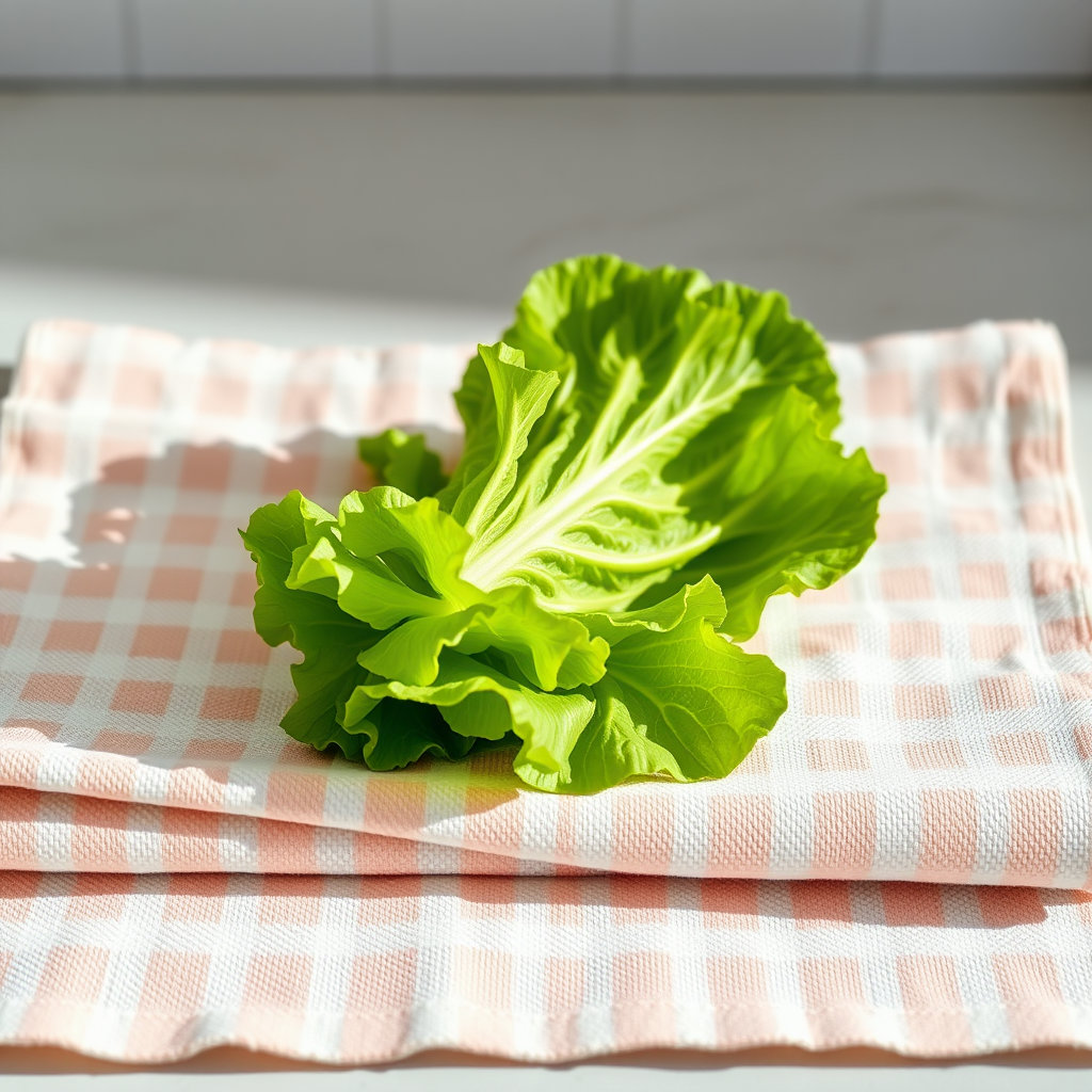 키친타올 위에 상추